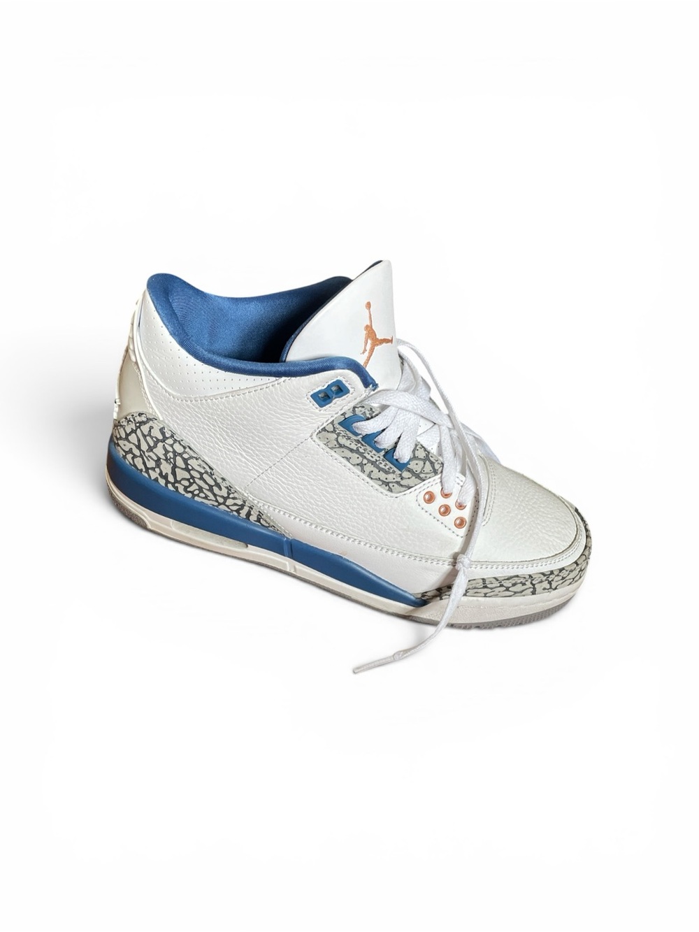 Jordan White with Blue and Gray Elephant-Print Low Top